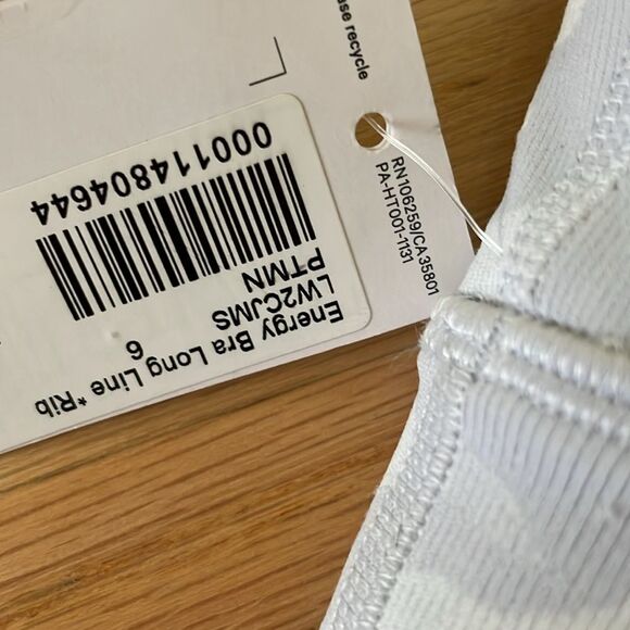 LULULEMON Energy Bra Longline ribbed Incog Camo Jacquard Alpine White Star6 NWT - Picture 5 of 5